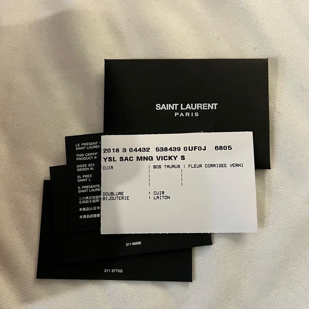 YSL Patent Leather Vicky Crossbody Bag in Red and Gold - Picture 7 of 9